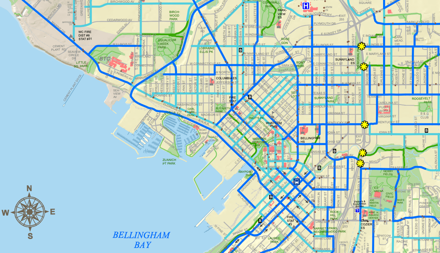Map of Bellingham bike trails